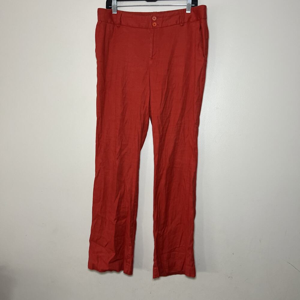 Anthropologie Elevenses Linen Blend Trousers Pants Women’s Size US 12 UK 16